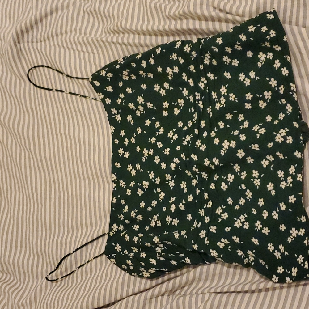 Reformation green floral meyer top